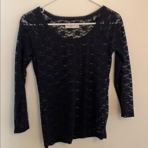 Vintage Navy Blue Lace Abercrombie and Fitch Top Size S